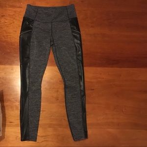 Athleta faux leather yogawear pants